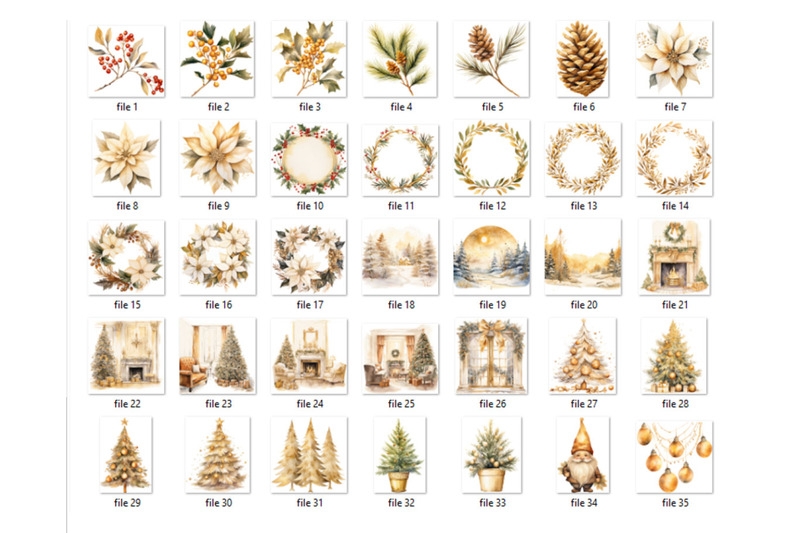 gold-christmas-watercolor-clipart-png