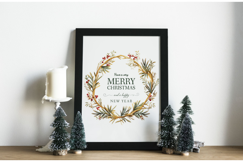 gold-christmas-watercolor-clipart-png