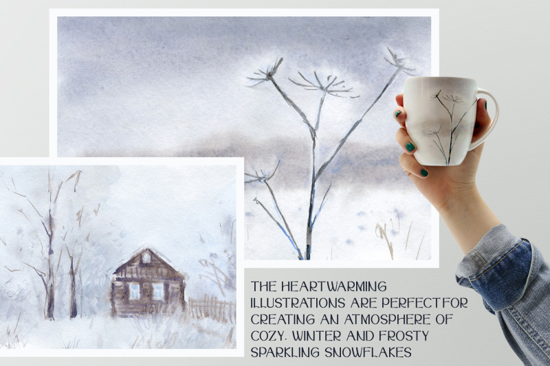 watercolor-winter-village-landscapes