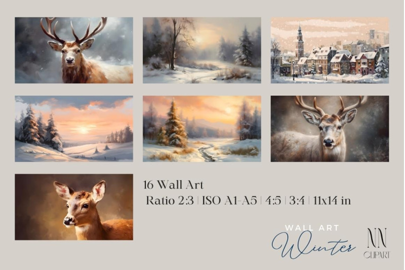 winter-print-set-christmas-gallery-wall-rustic-wall-decor