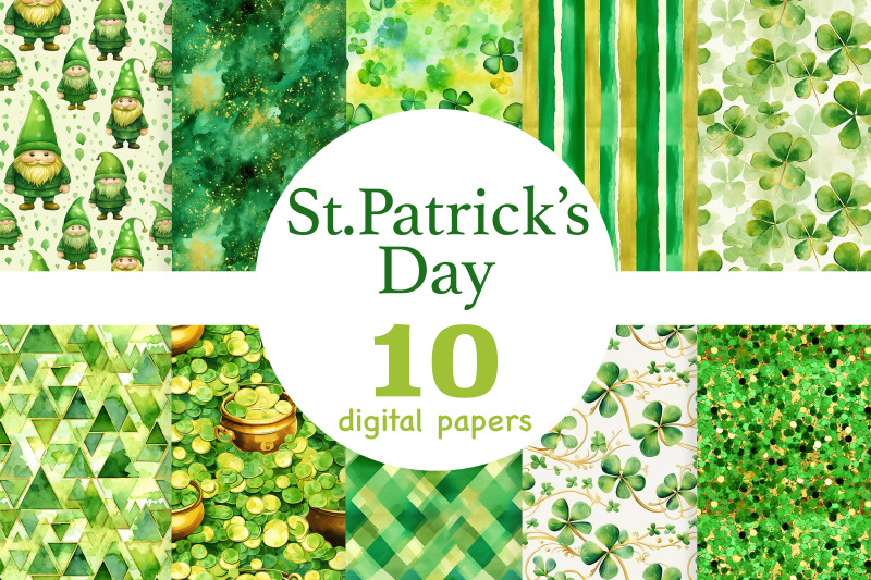 st-patricks-day-digital-paper-irish-digital-pattern