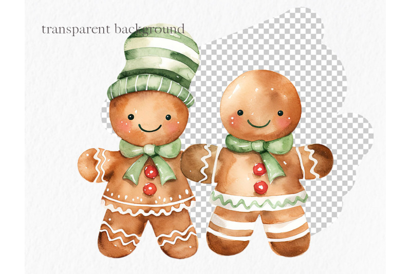 gingerbread-cookies-watercolor-clipart-png