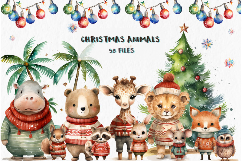 christmas-animals-clipart-watercolor-png