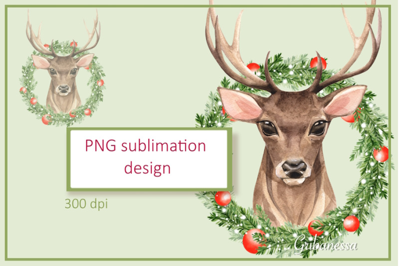 watercolor-deer-christmas-png-sublimation-design