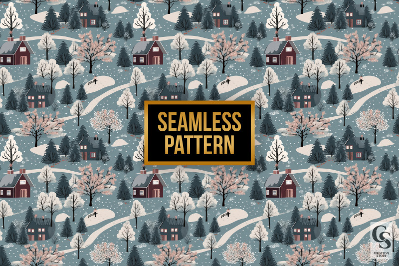 cottagecore-winter-seamless-patterns