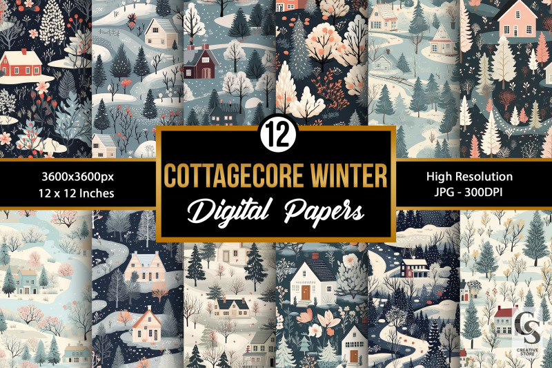 cottagecore-winter-seamless-patterns