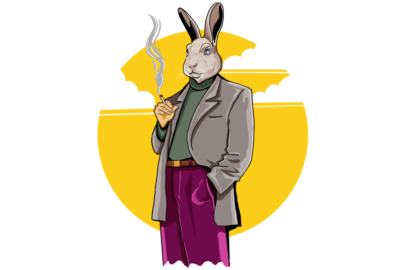 rabbit-mafia-vector-illustration