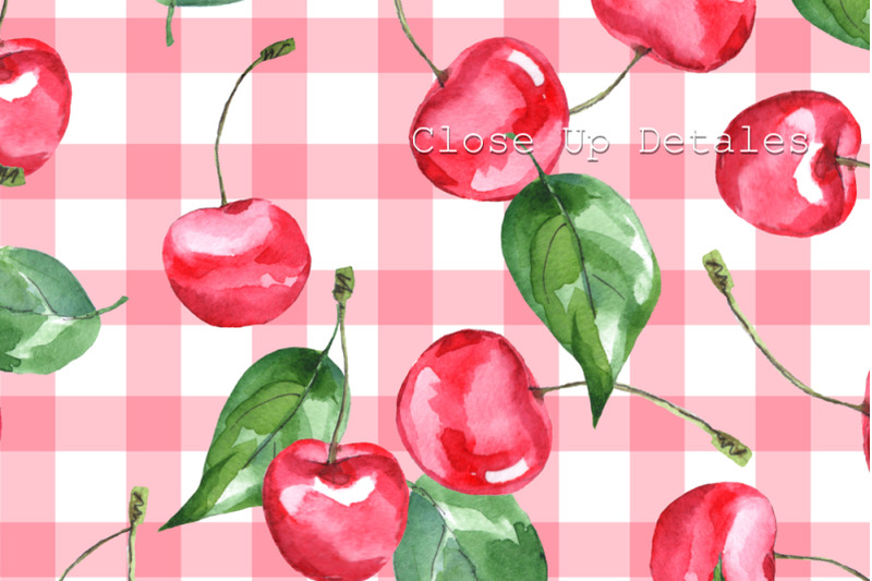 cherry-watercolor-seamless-patterns