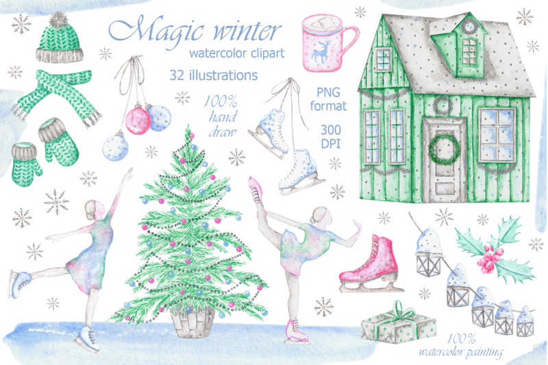 magic-winter-watercolor-clipart-christmas-new-year