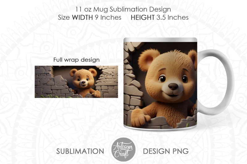 3d-teddy-bear-3d-hole-mug-breakthrough-mug-11oz-mug-png