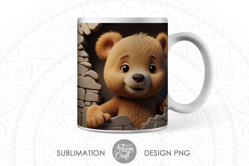 3d-teddy-bear-3d-hole-mug-breakthrough-mug-11oz-mug-png