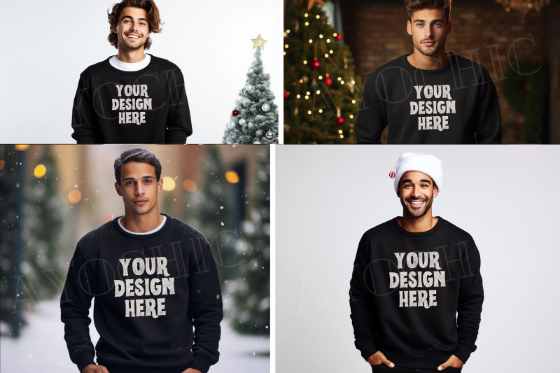 christmas-gildan-18000-man-sweatshirt-mockup