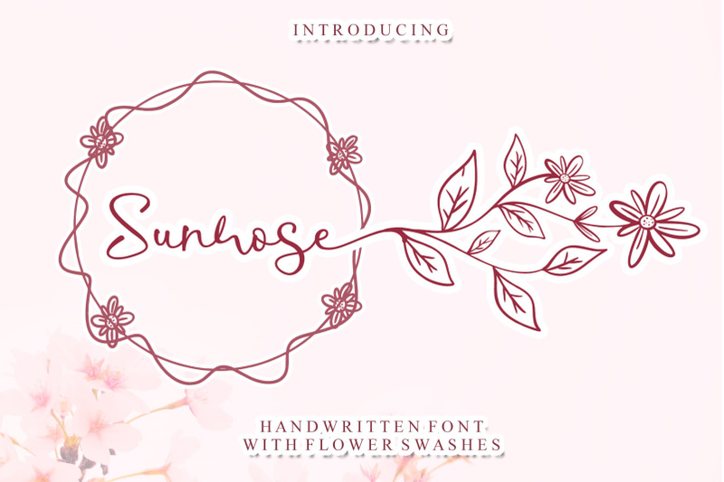 sunrose-handwritten-font-with-flower-swashes