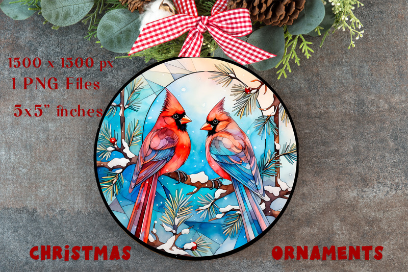 cardinal-birds-ornament-print-embroidery-red-ornament