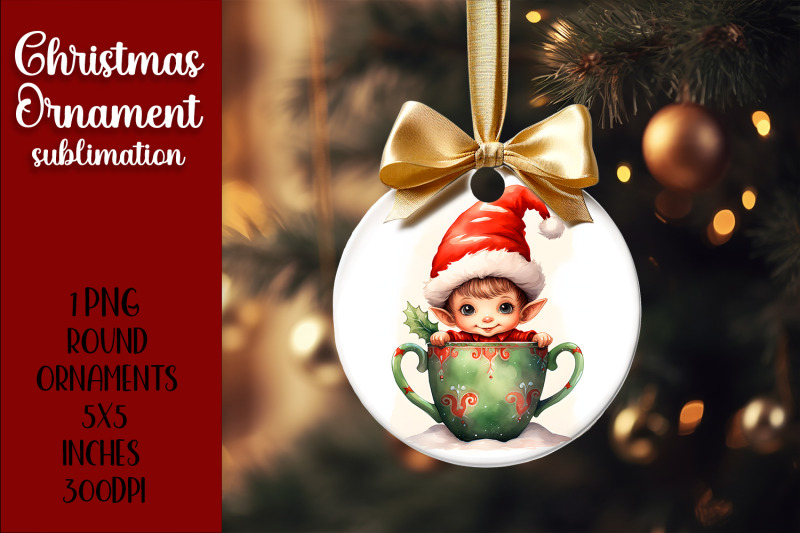 christmas-elf-ornament-sublimation-round-ornament-png