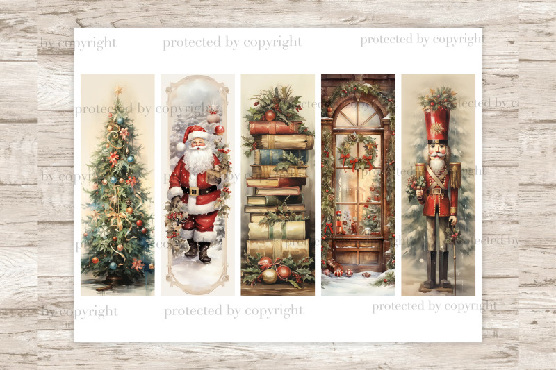 vintage-christmas-bookmarks-printable-bookmark-sheet