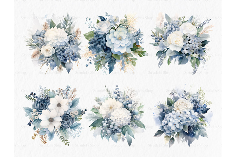 dusty-blue-flowers-winter-clipart-png