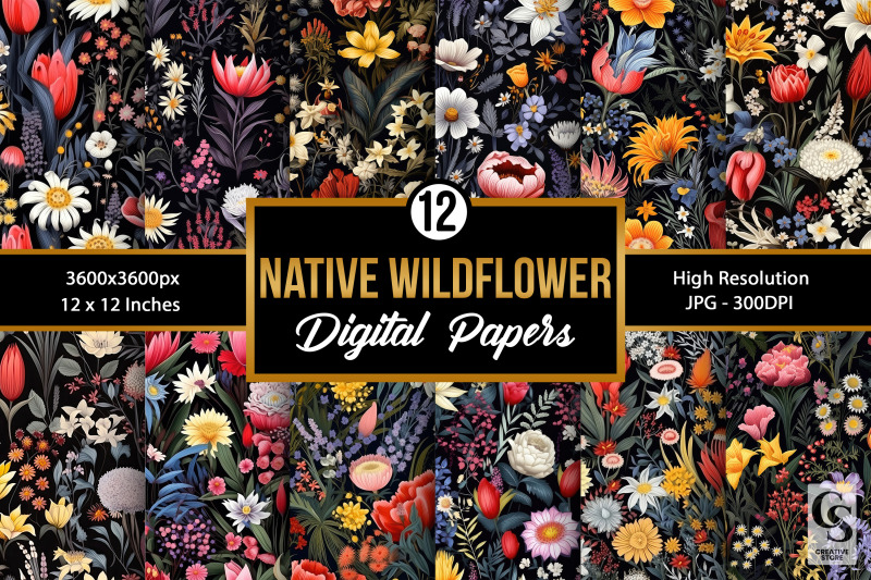 native-wildflowers-pattern-digital-papers