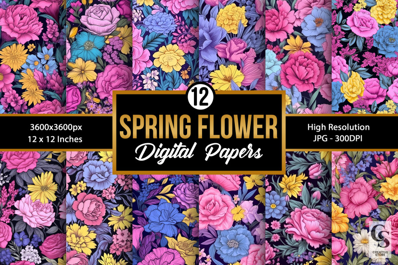 spring-blooming-flowers-digital-papers