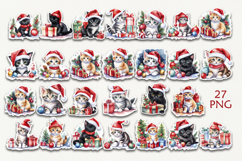 a-stickers-with-christmas-kittens