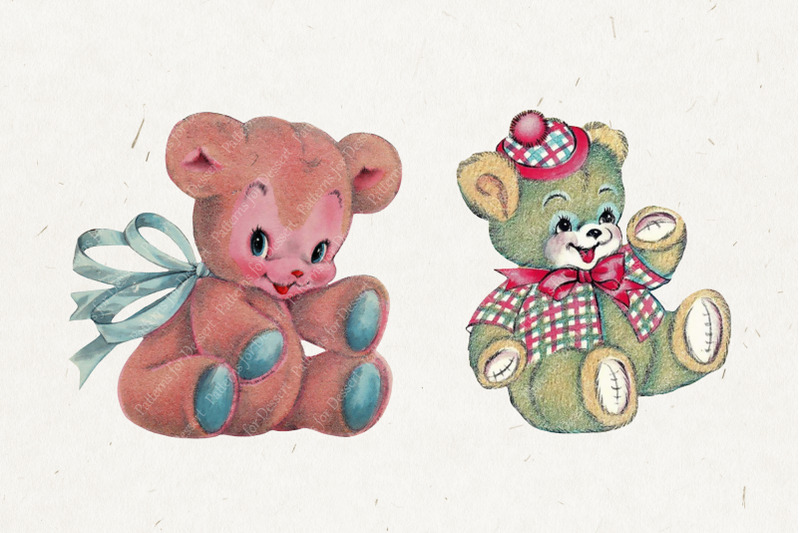 retro-stuffed-animals-clip-art