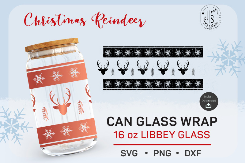 reindeer-svg-16oz-can-glass-christmas-svg-snowflake-svg