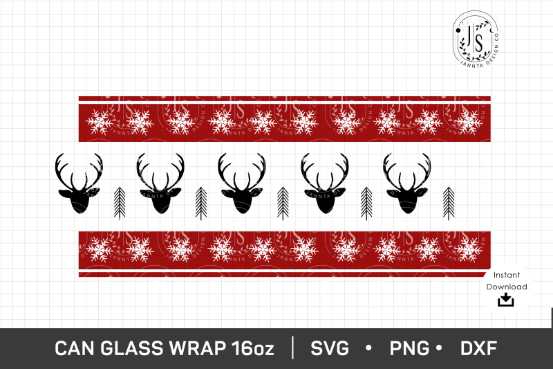 reindeer-svg-16oz-can-glass-christmas-svg-snowflake-svg