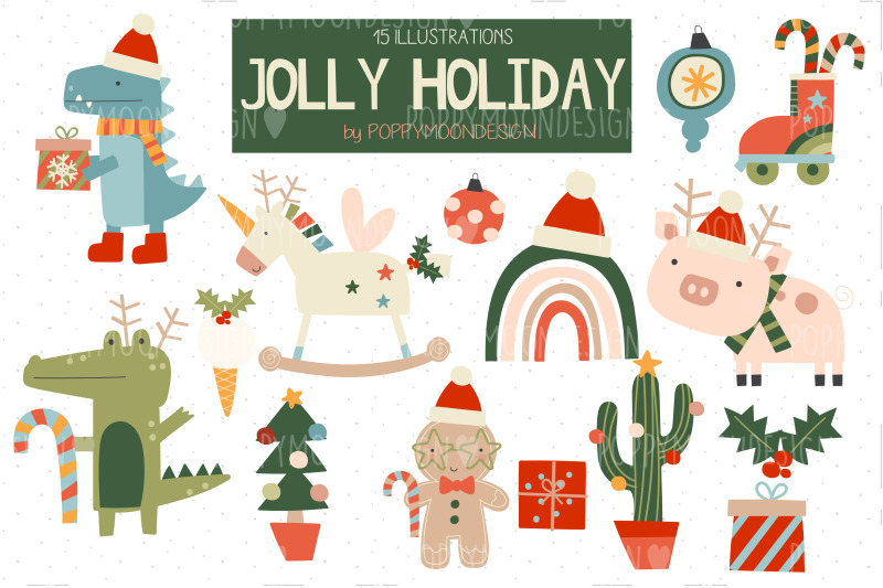 jolly-holiday-clipart-set