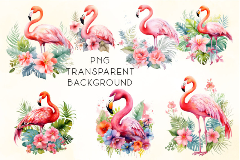 watercolor-flamingo-clipart-bundle