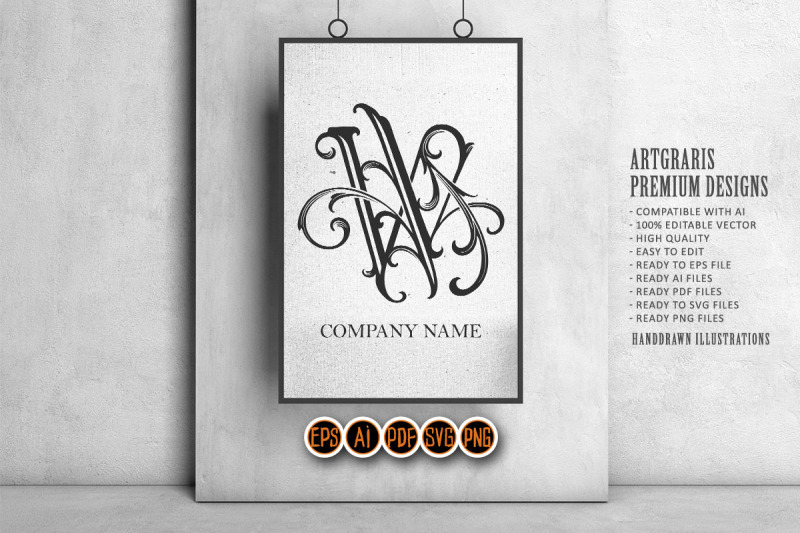 opulent-elegant-classic-letter-w-monogram-logo-monochrome