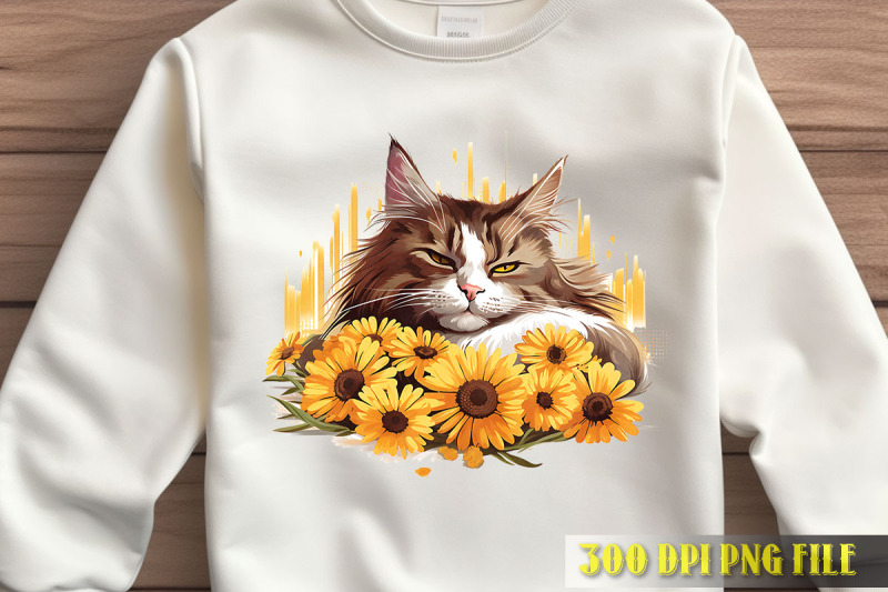 sunflower-cat-summer-smile