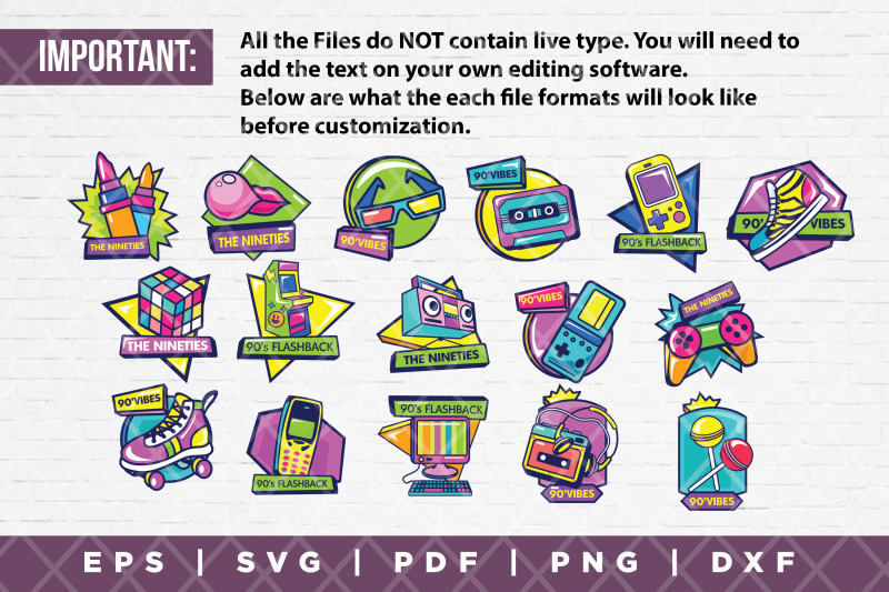 collection-of-retro-90s-sticker-svg-template