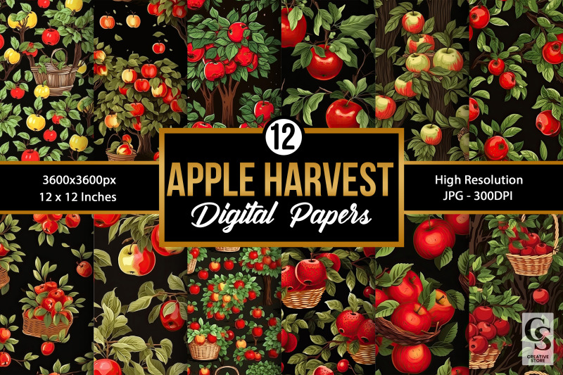 apple-harvest-seamless-patterns