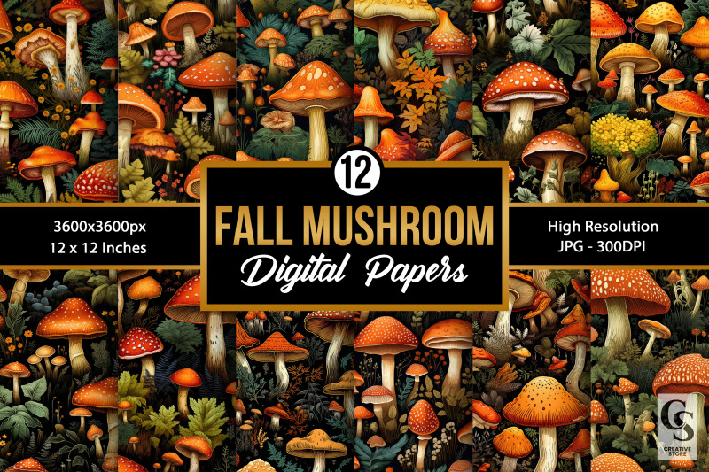 fall-mushrooms-seamless-pattern-digital-papers