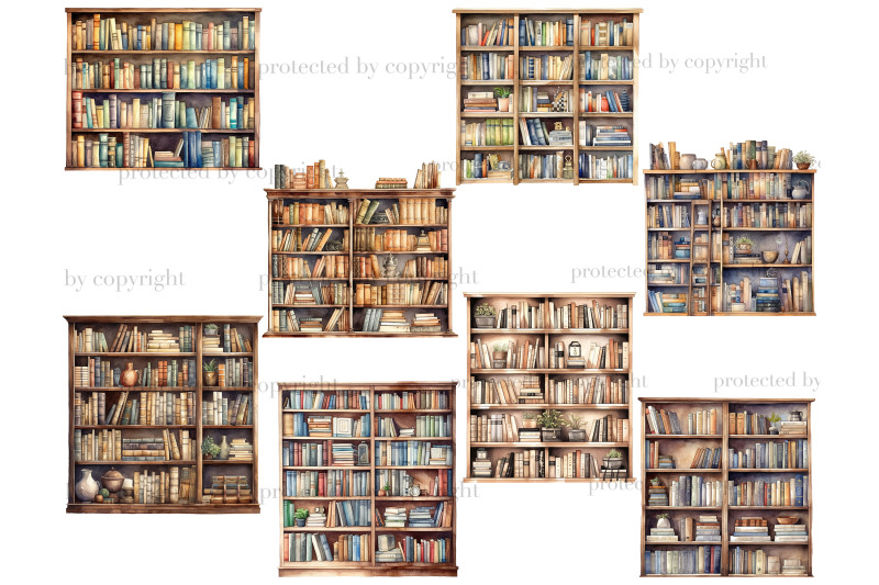bookshelf-clip-art-book-illustrations-bundle