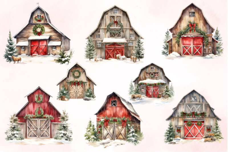 watercolor-christmas-barn-clipart