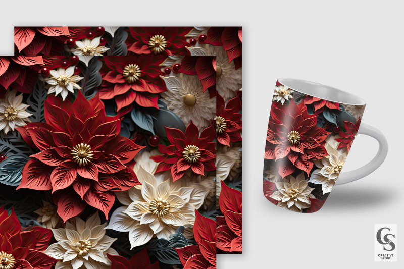 poinsettia-3d-flowers-digital-papers