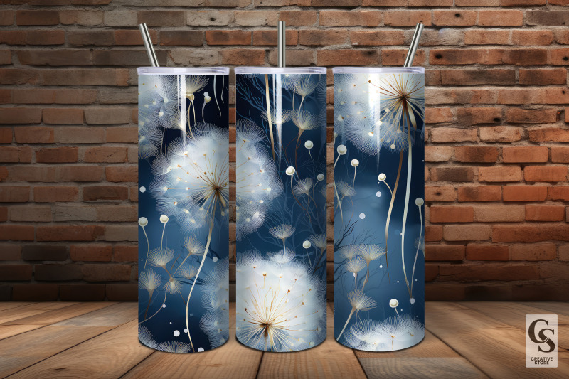 blue-winter-dandelions-seamless-patterns