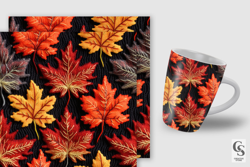 fall-leaves-embroidery-seamless-patterns