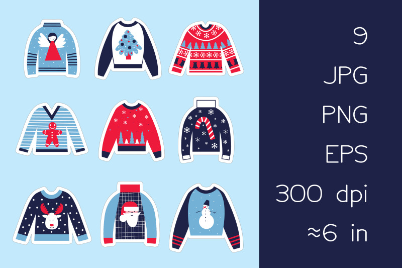 christmas-ugly-sweaters-stickers-png-jpg-eps-pdf