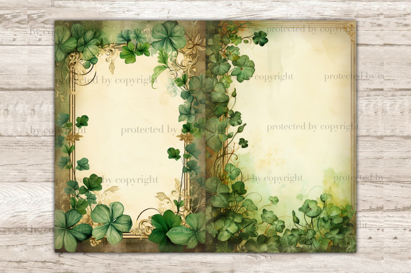 st-patrick-039-s-day-junk-journal-paper-shamrock-printable