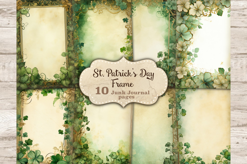 st-patrick-039-s-day-junk-journal-paper-shamrock-printable