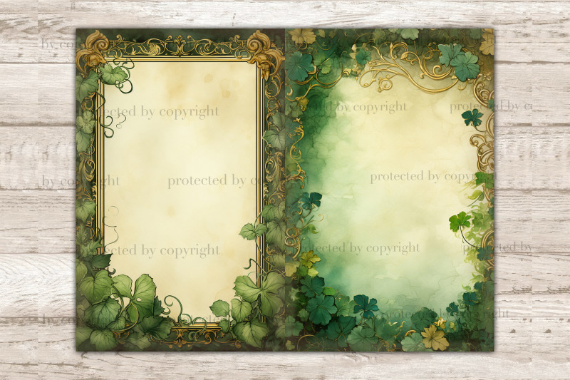 st-patrick-039-s-day-junk-journal-paper-shamrock-printable