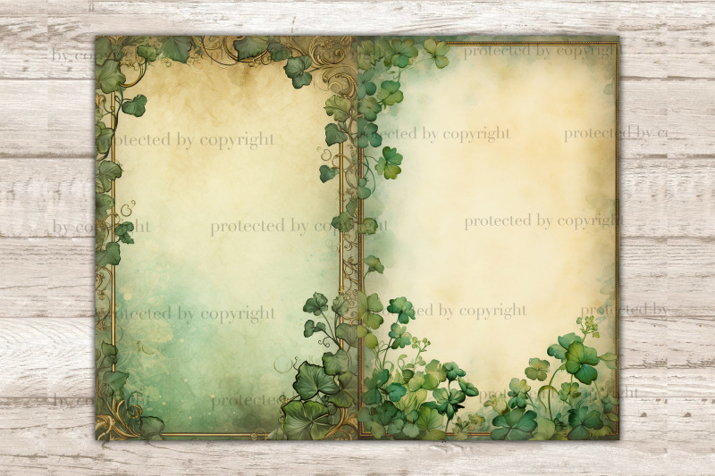 st-patrick-039-s-day-junk-journal-paper-shamrock-printable