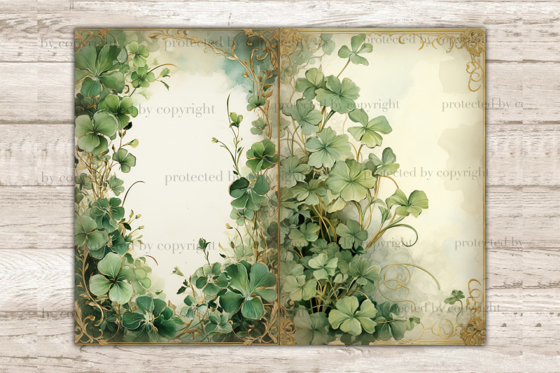 st-patrick-039-s-day-junk-journal-paper-shamrock-printable