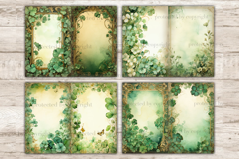 st-patrick-039-s-day-junk-journal-paper-shamrock-printable