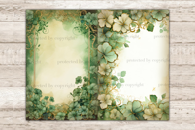 st-patrick-039-s-day-junk-journal-paper-shamrock-printable