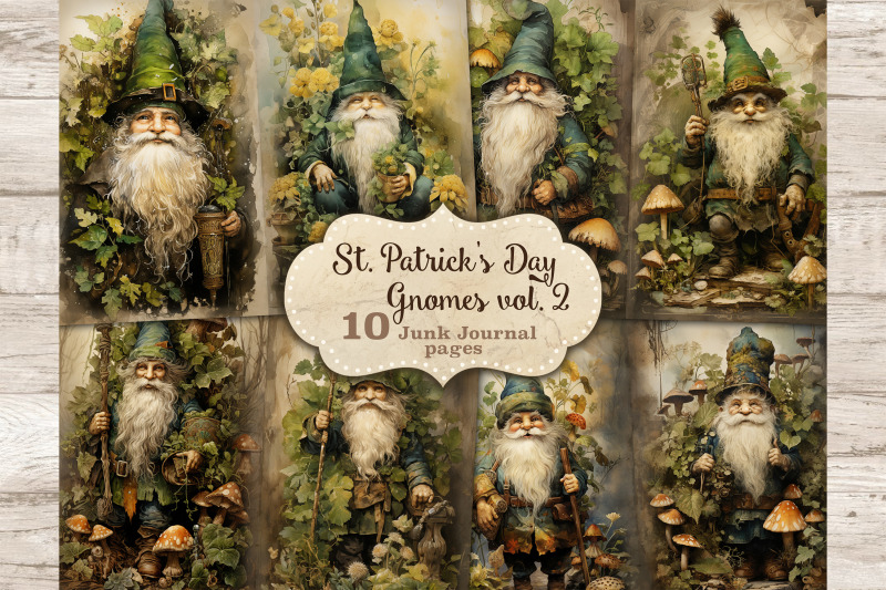 st-patrick-039-s-day-junk-journal-pages-gnome-printable-set