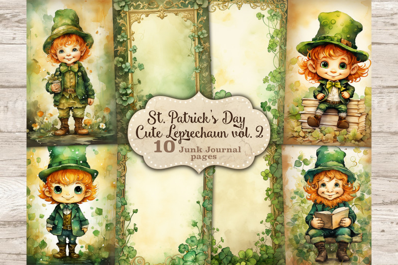 cute-leprechaun-ephemera-clover-junk-journal-page