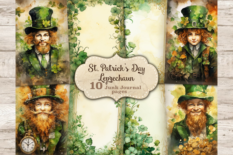 st-patrick-039-s-day-junk-journal-pages-leprechaun-printable